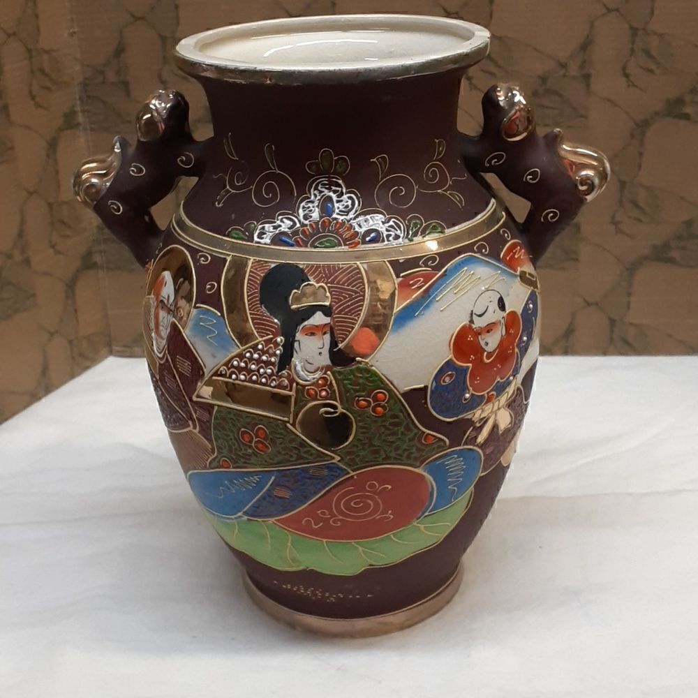 ‎1940's 10" Japan Chinoiserie Satsuma Kutani Porcelain vase